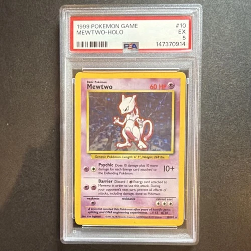Pokemon 1999 Mewtwo 10/102 Holo Base Set Unlimited PSA 5
