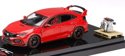 HONDA Civic Type R (FL5) + Engine Model  - flame red - Hobby Japan 1:64