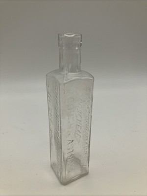 Antike Glasflasche: Congreves Balsamico Elixier: Verzehr, Keuchhusten etc.