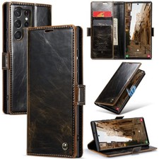 CaseMe 003 Crazy Horse Texture Leather Phone Case, For Samsung Galaxy S23 Ultra