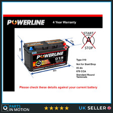 Battery fits ROLLS ROYCE WRAITH PHANTOM GHOST CORNICHE SILVER SPIRIT 1989 on 019