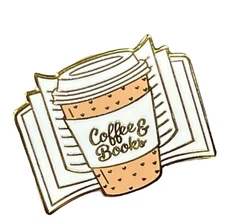 Coffee Cup Books Lapel Pin Drink Cup Enamel Accessories Badge Brooch Jewelry Pin