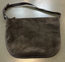 Furla Suede Leather Black Shoulder Bag - Terrific Condition!