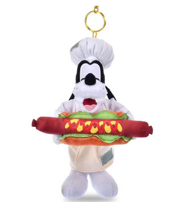 Genuine Disney Store Mickey's Bakery Cute Cartoon Plush Keychain-Goofy New
