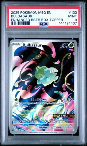 2025 POKEMON MEG EN-MEGA EVOLUTION ENHANCED BOOSTER BOX TOPPER BULBASAUR PSA 9