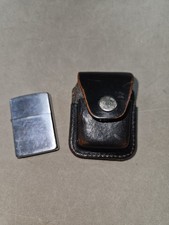 Vintage 1992 Zippo With Genuine Leather Case Made In The USA W/ Original Insert