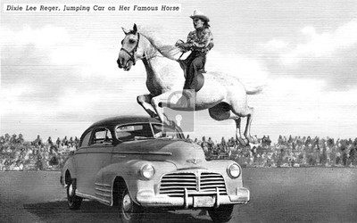 Dixie Lee Reger Palameno Horse Jumping Car - 11x17 Reprint