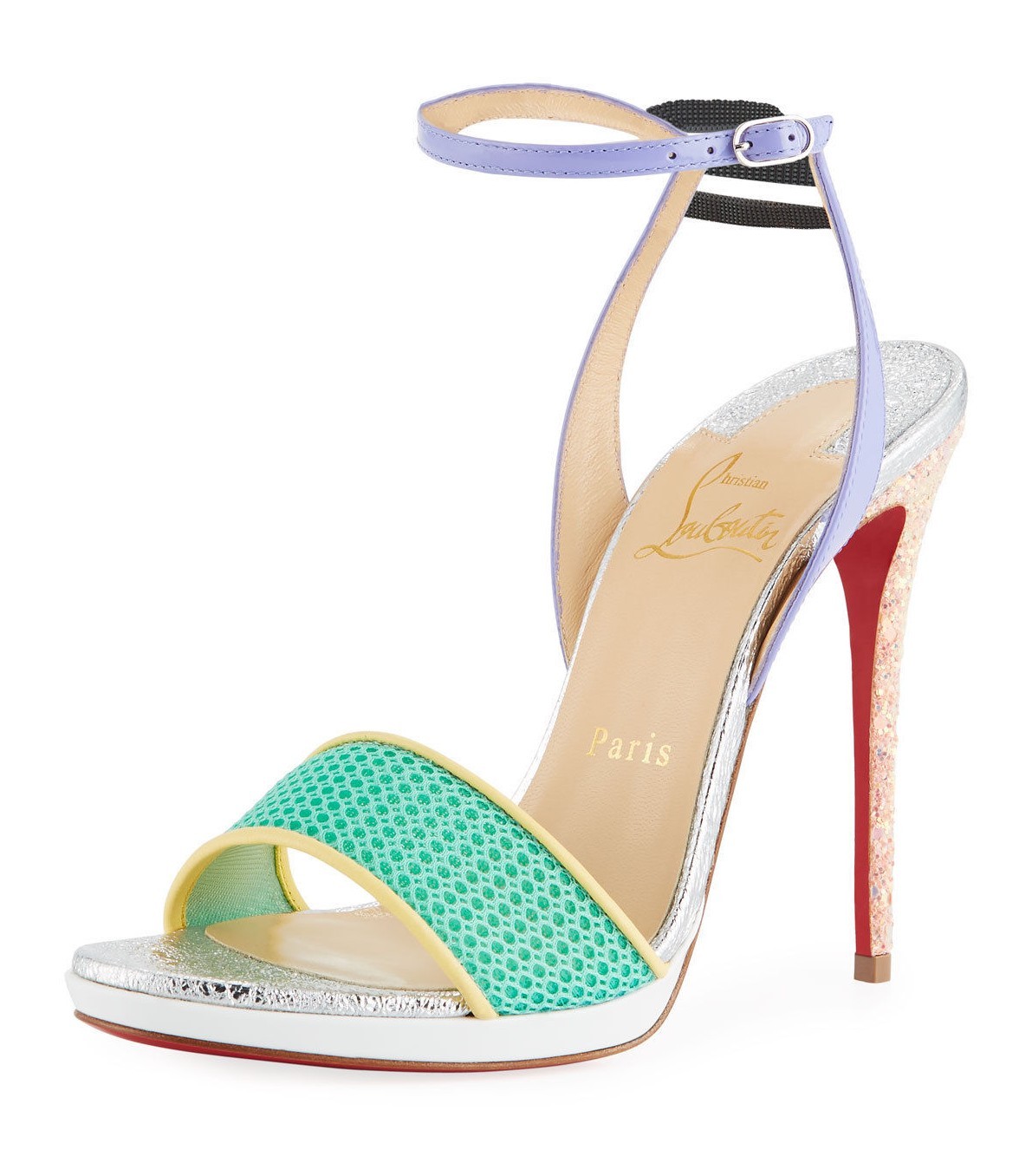 red bottom sandal heels