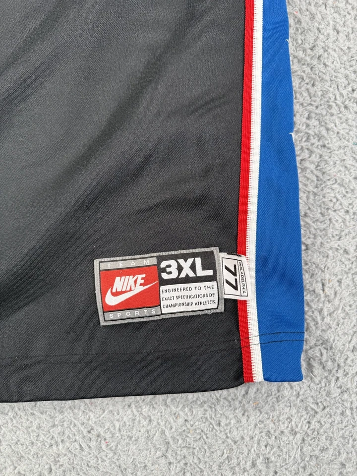 Camisa vintage Nike Rewind 1977 Philadelphia 76ers NBA calentamiento abotonada para hombre 3XL Foto 4 de 4