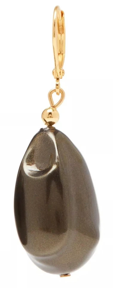 Pendientes colgantes de perlas sintéticas gris oscuro tono dorado Kenneth Jay Lane Foto 3 de 4