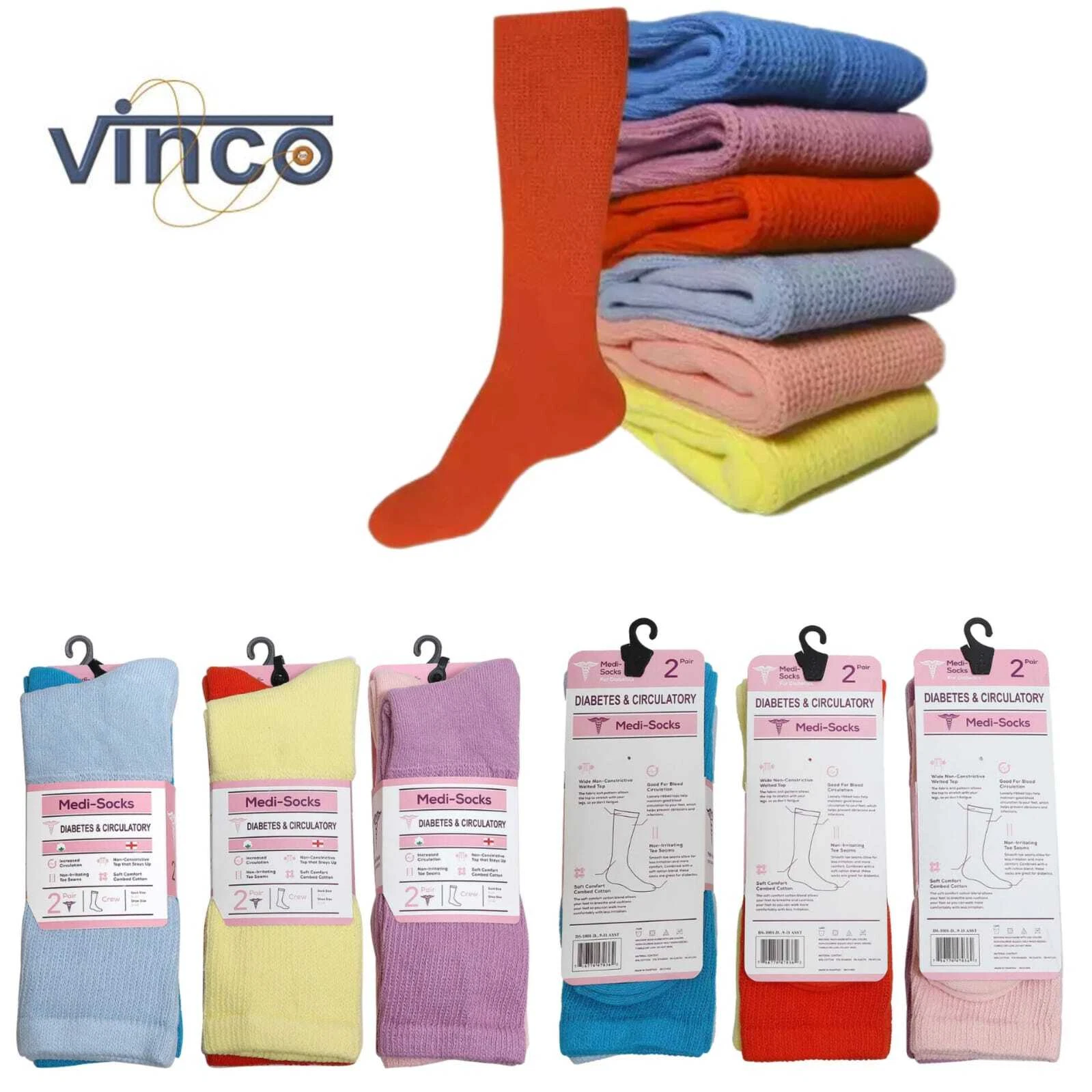 Wholesale Bulk Lots Women's Diabetic Crew/Ankle Socks Circulatory Cushion Cotton
Opens in a new wind