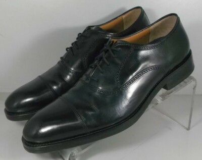 157935 MS50 MEADE MENS SHOE SIZE 10M BLACK LEATHER LACE UP JOHNSTON & MURPHY