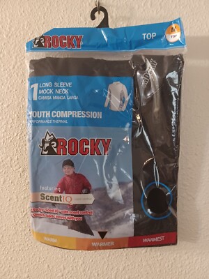 Rocky Youth Medium Top Long Sleeve Neck Scent IQ Compression Performance Hunting