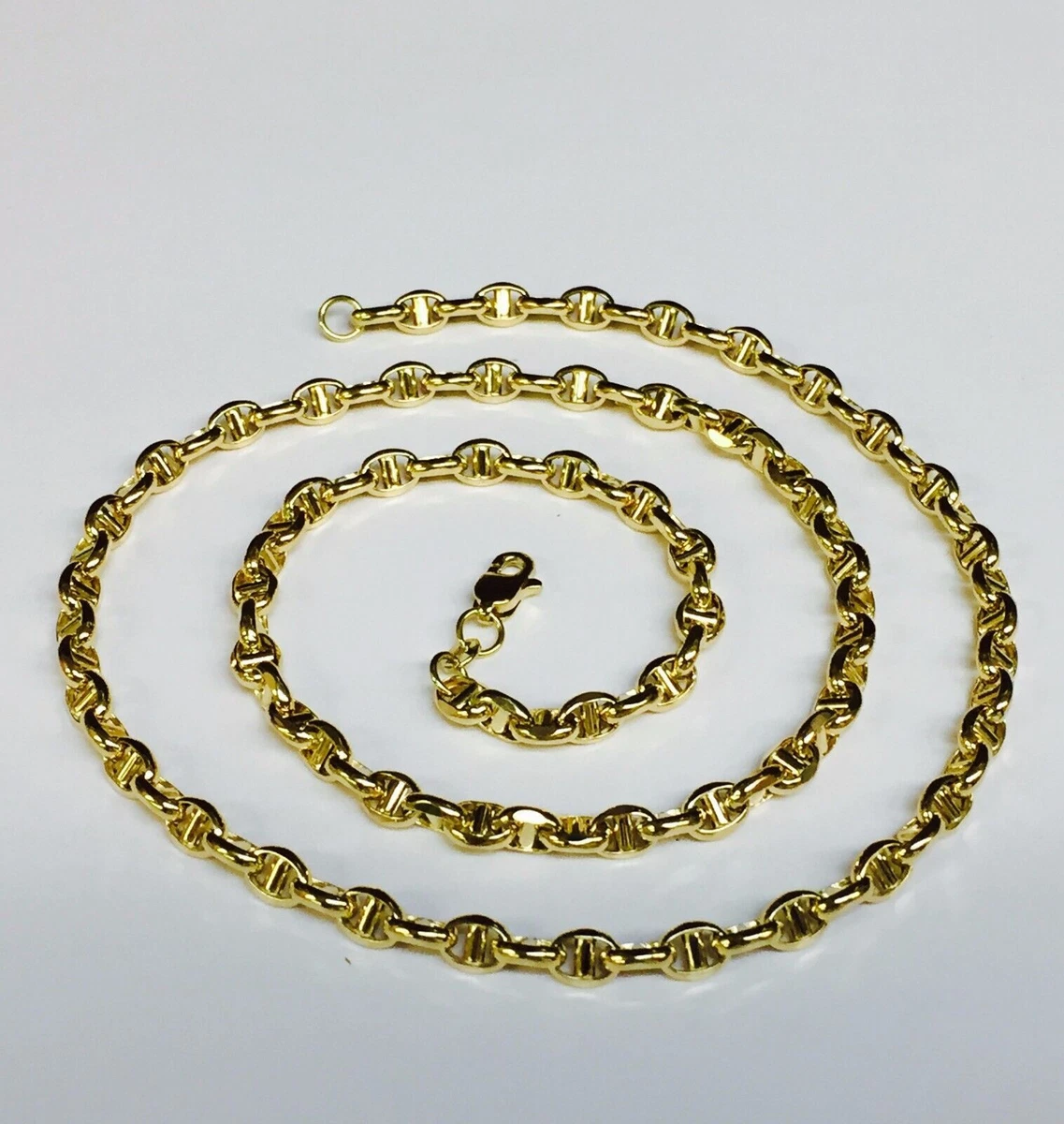 14k Yellow Gold Anchor Mariner Chain Necklace 4.5MM 11.5 grams 24