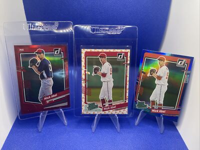 2023 DONRUSS Mick Abel 1/75 Fire+Red True Prospect /2023+Blue Halo Prospect