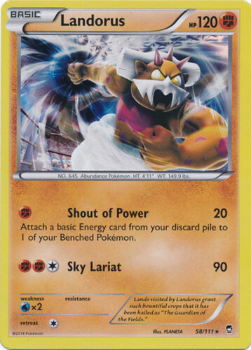 Pokemon - Landorus - 58/111 - Holo Rare - XY - Furious Fists - NM