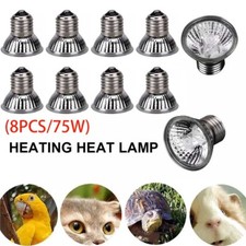 8pcs 75W Reptile Lamp UVA UVB 3.0 Pet Heat Lamp Turtle Grow Basking Light Bulb