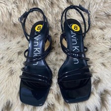 Calvin Klein Black Heels Size 8 - Buckle Closure - Block Heel Style New 