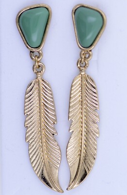 Ohrringe Vintage Stil Silber und blaues Blatt