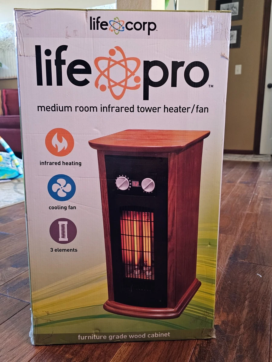 LifeSmart Series Medium Room Infrared Tower Heater, Wood Cabinet 1500w |  eBay