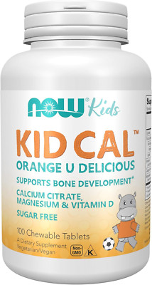 NOW Foods Kids Cal with Calcium Citrate, Magnesium and Vitamin D, 100 Chewables