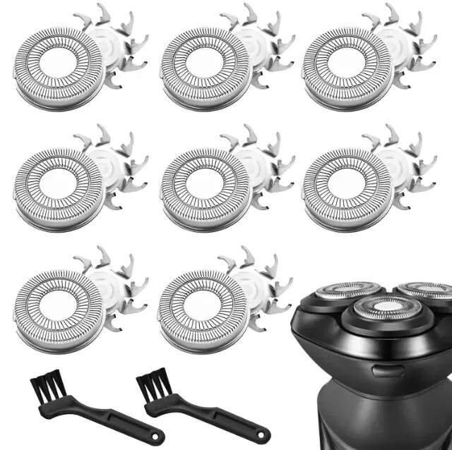 8x Replacement Heads for Skull Shaver Pitbull Gold Silver Platinum Diamond Blade