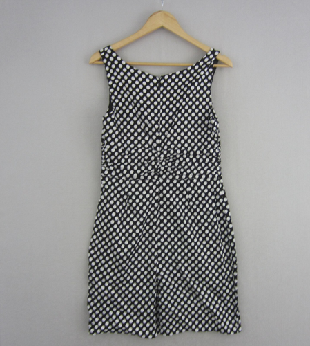 Events Dress Womens 14 Black White Polka Dots Fit Flared Sleeveless Work Event - Picture 6 of 15