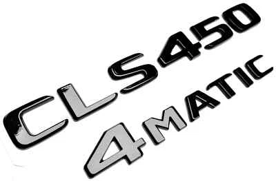 AUTOMATICITY66 BLACK CLS450 + 4MATIC REPLACEMENT FOR MERCEDES REAR TRUNK EMBLEM BADGE DECAL