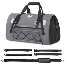 Motorcycle Tail Bag 50L Expandable Travel Luggage Rack Bag Multifunctional Gray