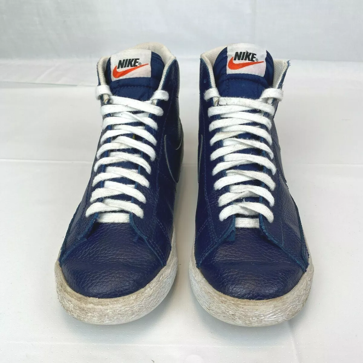 Nike blazer vintage mid 77 white blue premium leather shoes hotsell