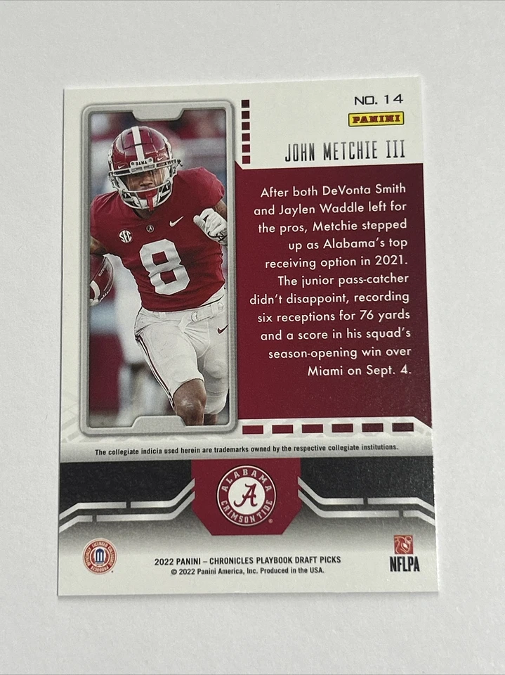 John Mitchie III 2022 Panini Chronicles Playbook Draft Picks RC #14 Rookie RC - Image 2 of 4