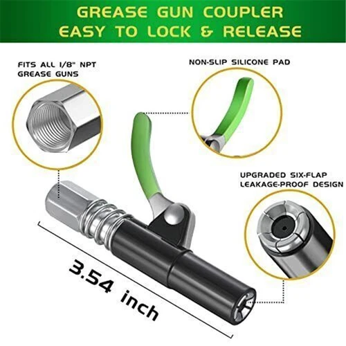 NEW Grease Gun Coupler, locks on, doesn't leak, rated over 10,000 PSI - Picture 7 of 13
