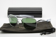 NEW RANDOLPH AF026 AVIATOR BRIGHT CHROME GUNMETAL AUTHENTIC SUNGLASSES 52-20