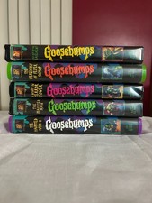 (5) Vintage RL Stine Goosebumps VHS Tape Lot: Haunted Mask, Fever Swamp, & More