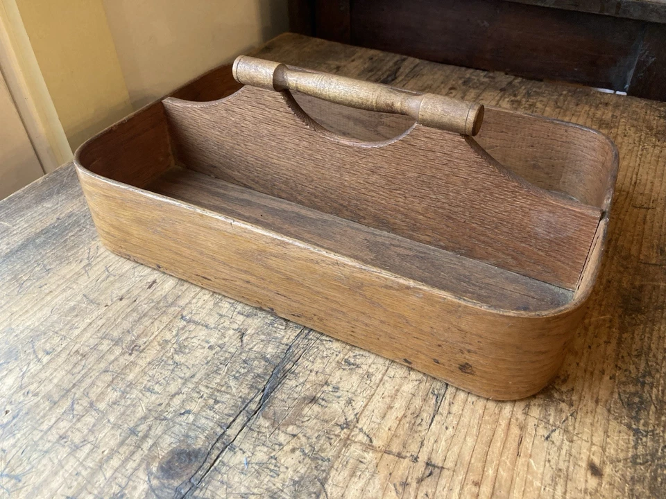 Nice! Antique primitive wooden Bentwood cutlery tray - Image 3 of 4