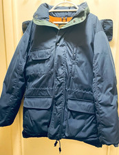 Eddie Bauer Men's Big & Tall L Blue Down Hooded Puffer Jacket Full Zip