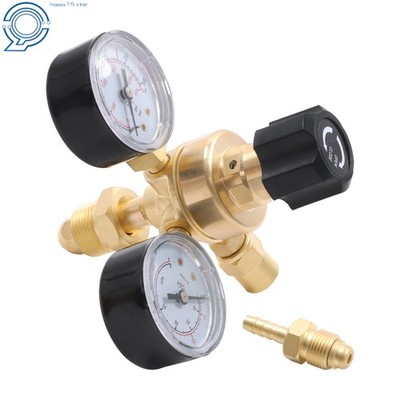 CGA580 Argon CO2 Gas Regulator Dual Gauge Flowmeter for MIG TIG Welding