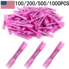 100/1000PCS Heat Shrink Waterproof Wire Connectors 22-16 AWG Butt Seal Terminals