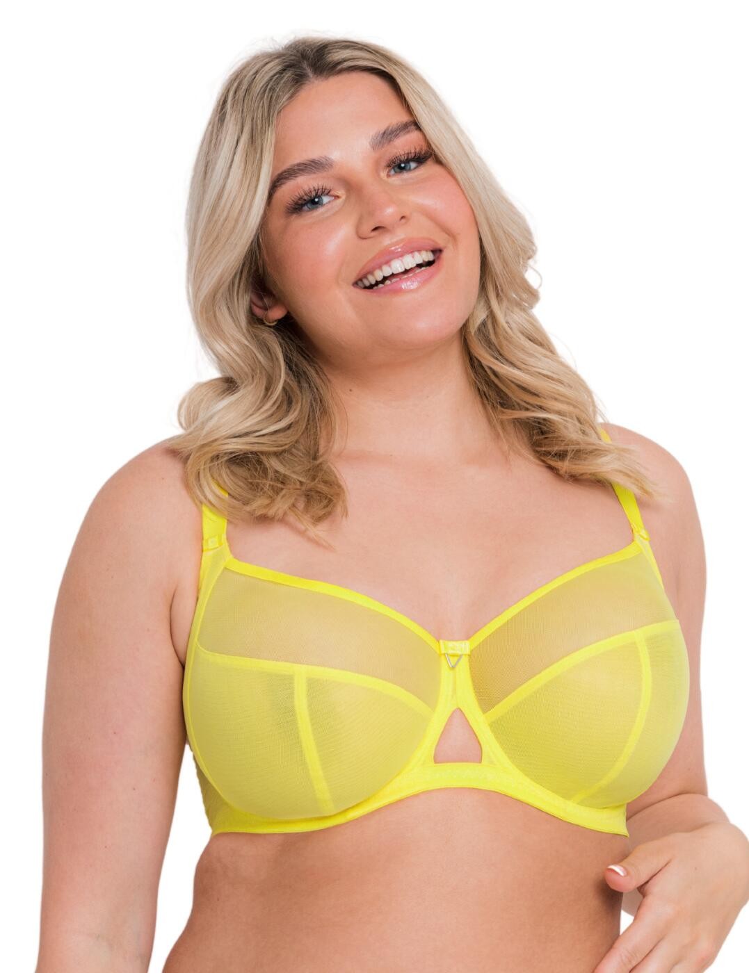 32D Curvy Kate Victory Bra 4 Part Balcony Underwired Sheer Lingerie CK9001