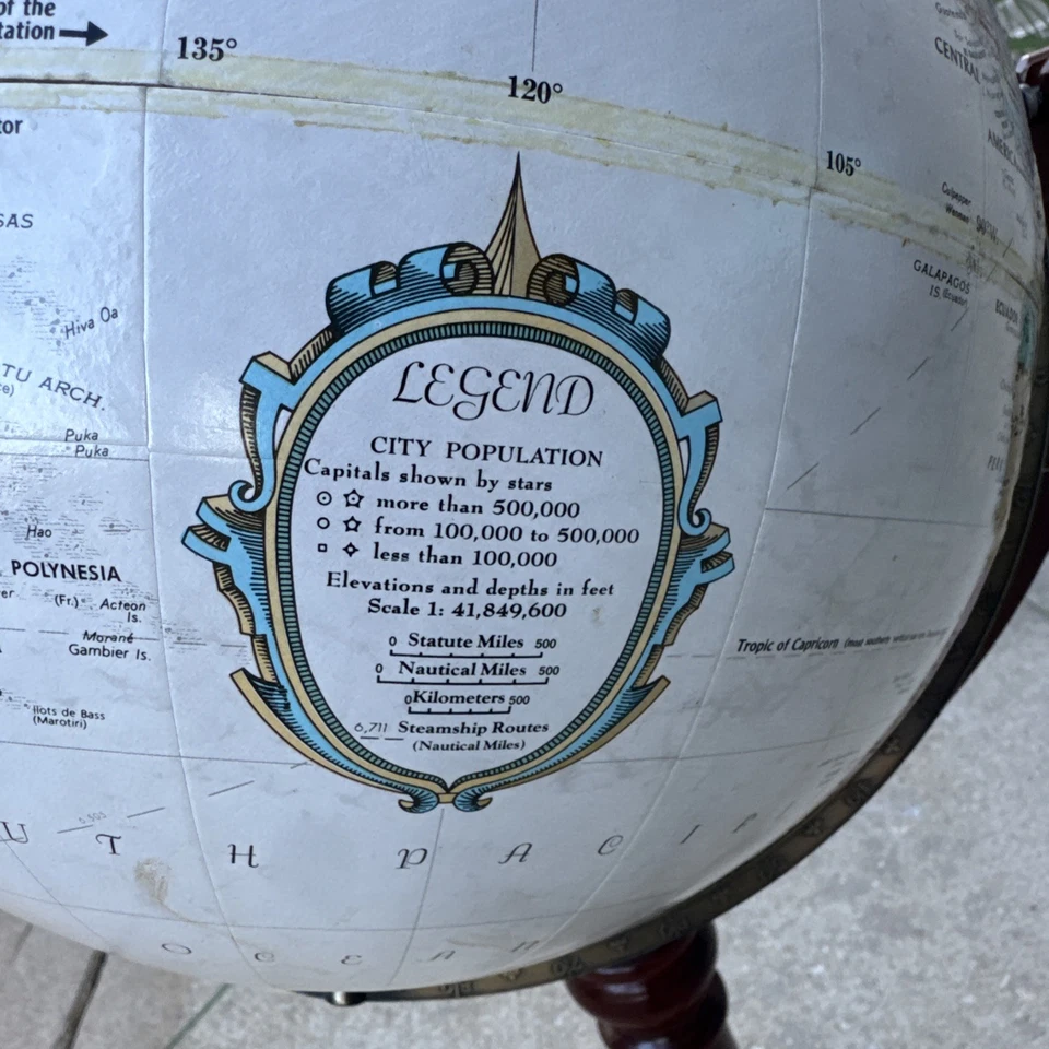 Replogle 12 polegadas Globe World Classic Series madeira genuína Md. EUA - Imagem 3 de 4