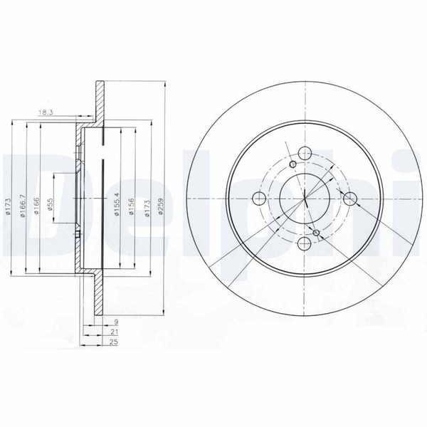 2X Delphi Bremsscheibe BG4055 FüR IQ Yaris Toyota Vios KGJ10_ KGJ10R GPL KSP90_-image