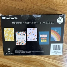 Note Cards With Envelopes 5 Design Pembrook Blank Interior Any Occasion 48 Cards