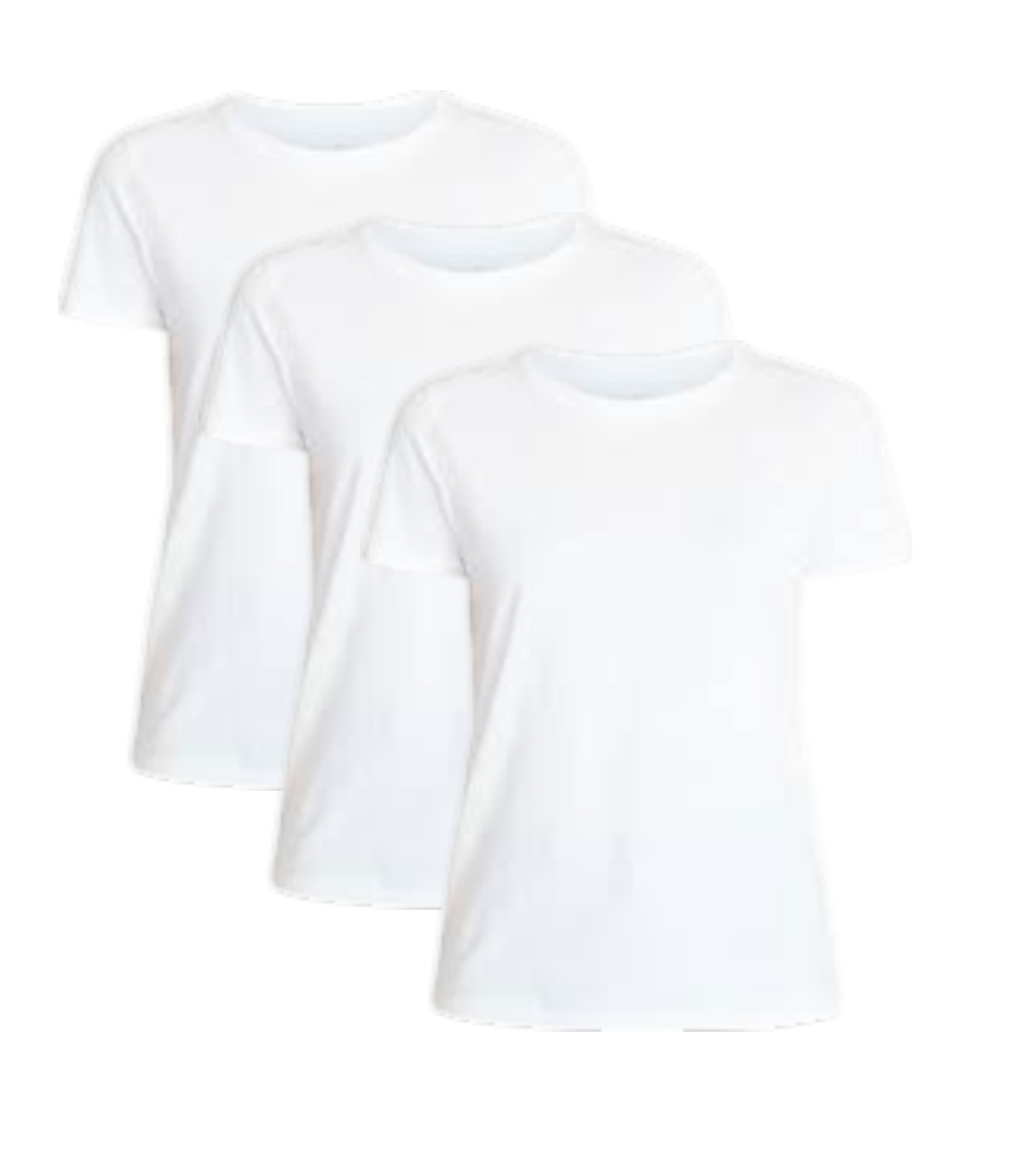 Time and Tru Women's Cotton Crewneck Tee with Short Sleeves, Size S, Three Pack