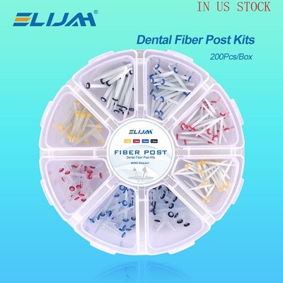 Dental Fiber Post Kit Mixed/Screw/Straight Post Quartz Glass Thread Pile 1Box-US