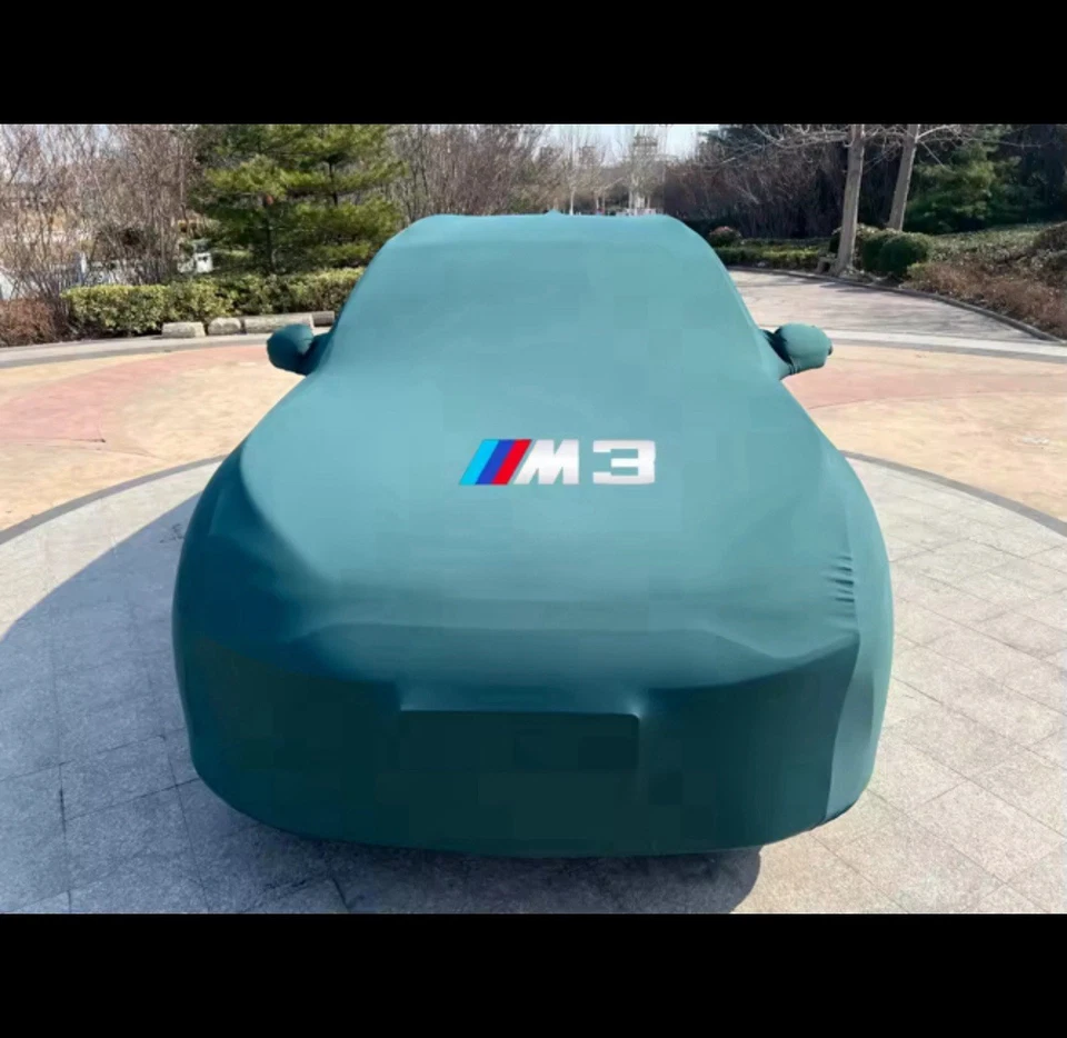 Cubierta de coche elástica de ajuste a medida premium interior BMW M3 G80 M4 G82 logotipo de ajuste personalizado Foto 3 de 4