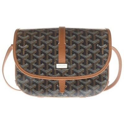 GOYARD Belvedere PM Shoulder Bag Brown PVC Leather Used bae2a69fc403cd23e5e58f27
