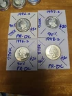 1996,1997,1998 S Proof Silver Washington Quarter From Proof Set 4 Total