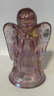 Fenton Pink Iridescent Glass Praying Angel With Gold Butterfly 6"