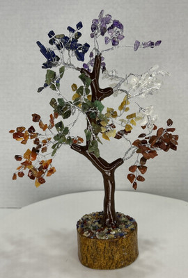 7 Chakra Crystal Gemstone Bonsai Tree of Life Natural Healing Abundance 10''