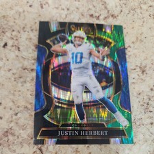2025 Panini Select Black & Green Shock Prizm Justin Herbert #1 Chargers 